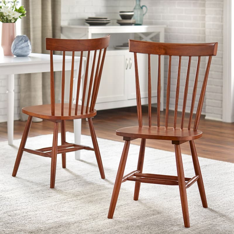 Simple Living Venice Farmhouse Dining Chairs (Set of 2) - Walnut