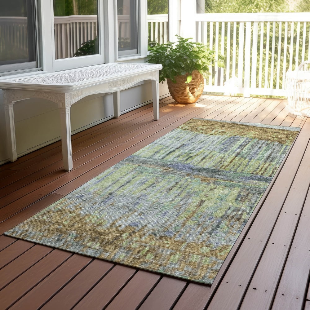 Machine Washable Indoor/ Outdoor Modern Ombre Chantille Rug
