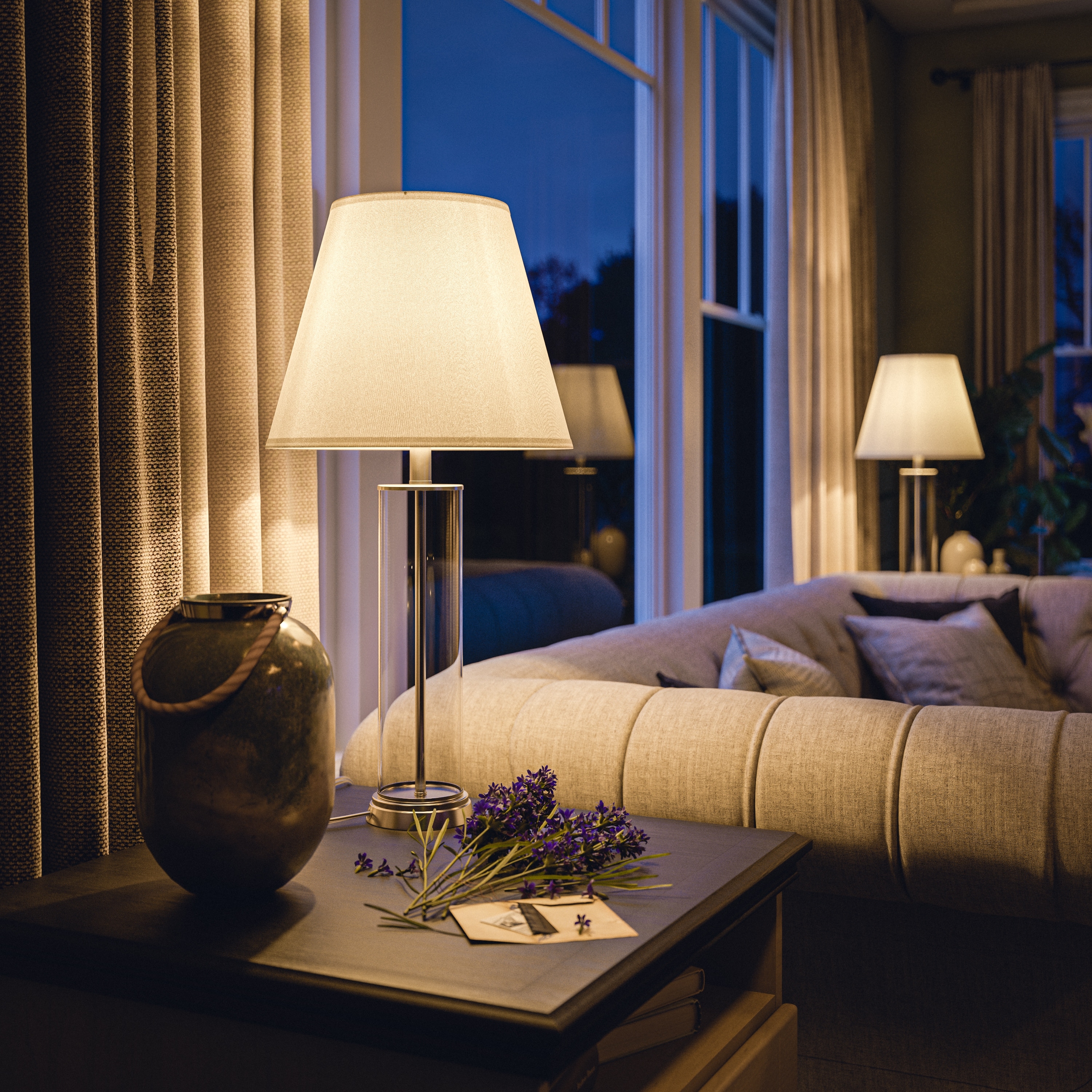 Design Craft Clear Glass Fillable Table Lamp Set Of 2 On Sale Overstock 7210614