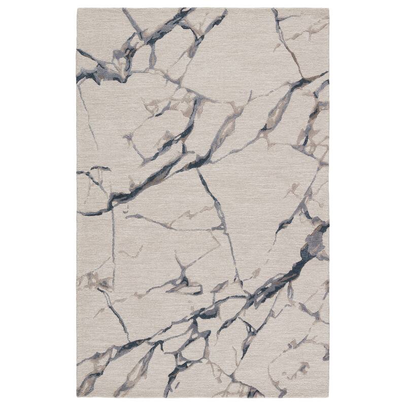 Jasper Handmade Abstract Area Rug - 5' x 8' - Light Gray/Blue - Rectangle