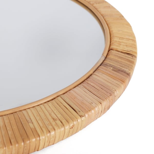 Seaside Round Decorative Rattan Frame Wall Mirror