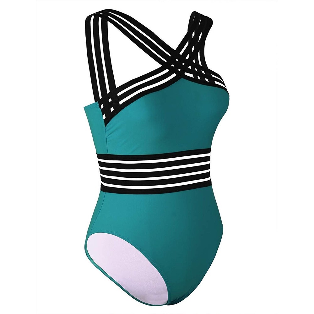 Shop Hilor Women S One Piece Swimwear Front Crossover Swimsuits