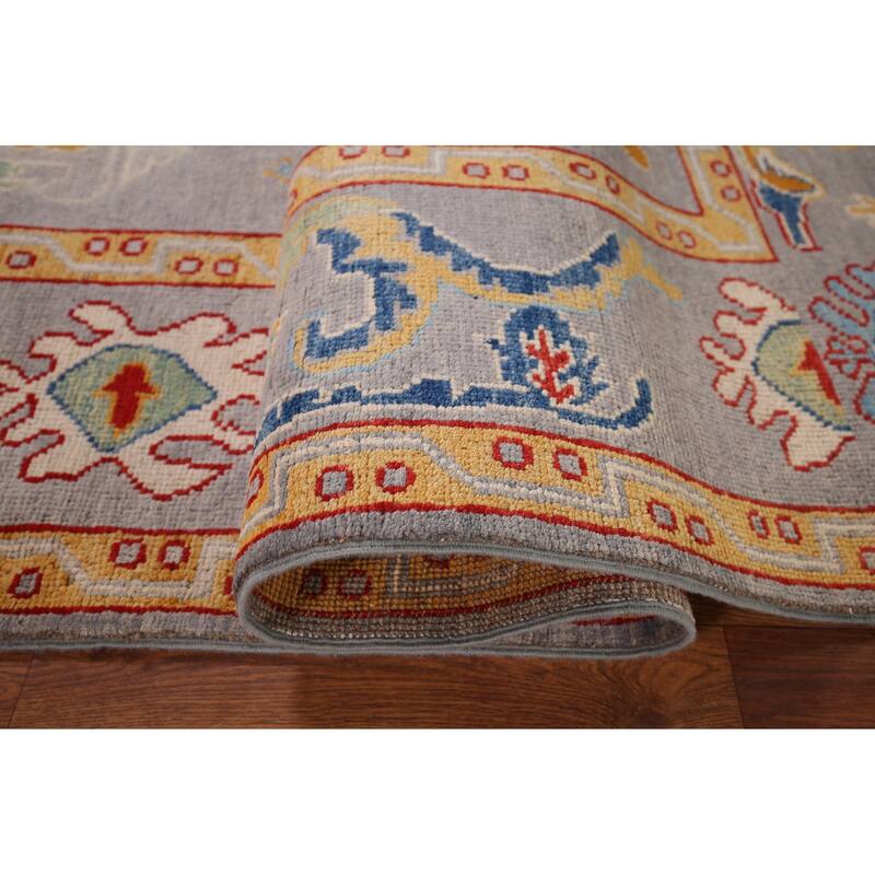 Gray Oushak Oriental Area Rug Handmade Wool Carpet - 5'2" x 7'10"