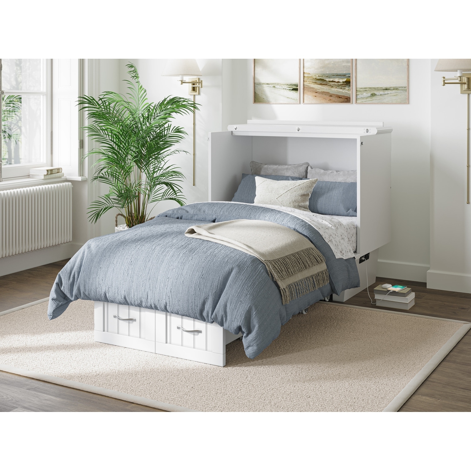 Nantucket Murphy Bed Chest with Built in Charging Station On