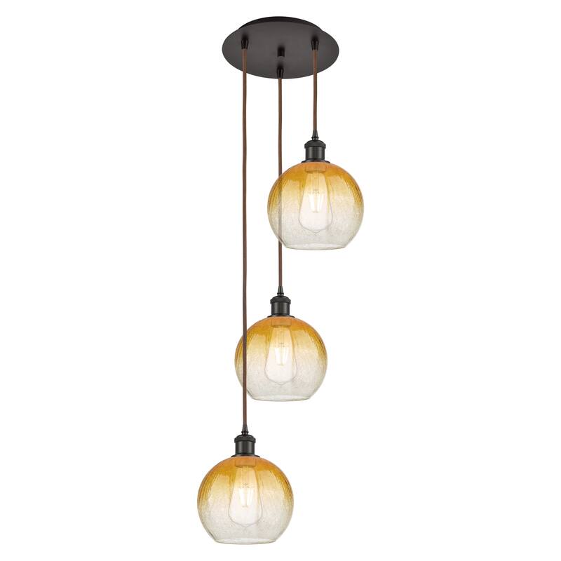 Innovations Lighting Endless Possibilities Ballston - Brookhaven Globe - 3 Light 14" Cord Hung Multi Pendant - Oil Rubbed Bronze/Amber