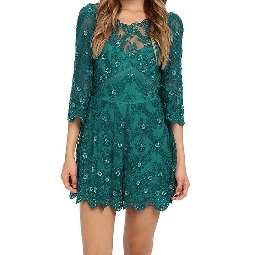 free people green romper