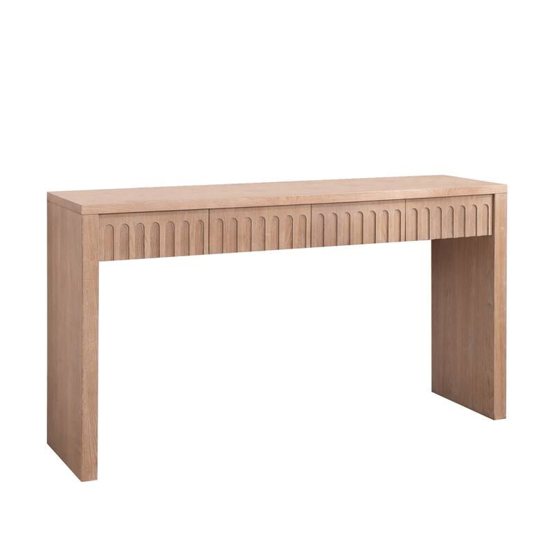 Contemporary Black Console Table – 59.2" Entryway Storage with 4 Drawers