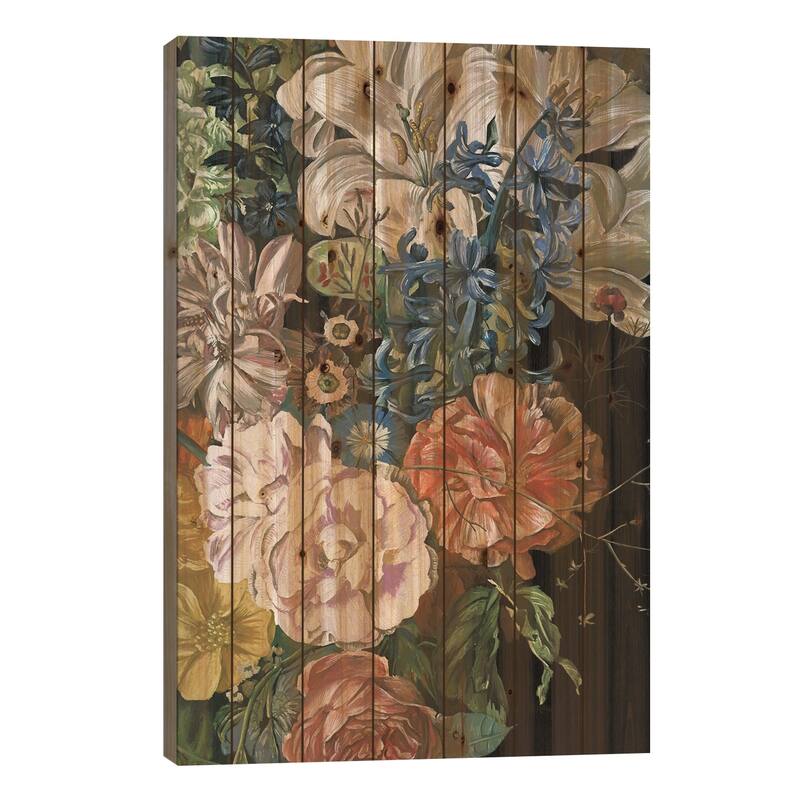 Baroque Floral II Print On Wood by Melissa Wang - Multi-Color - 40x26x1.5