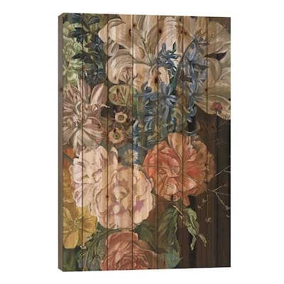 Baroque Floral II Print On Wood by Melissa Wang - Multi-Color