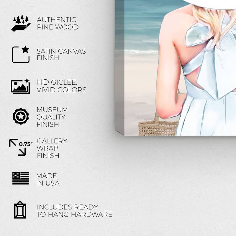 Wynwood Studio Fashion and Glam Always on Vacay Seaside Blue and Nautical & Coastal Wall Art Canvas Print