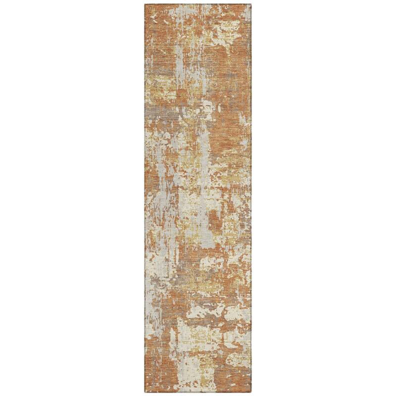 Machine Washable Indoor/ Outdoor Abstract Chantille Rug