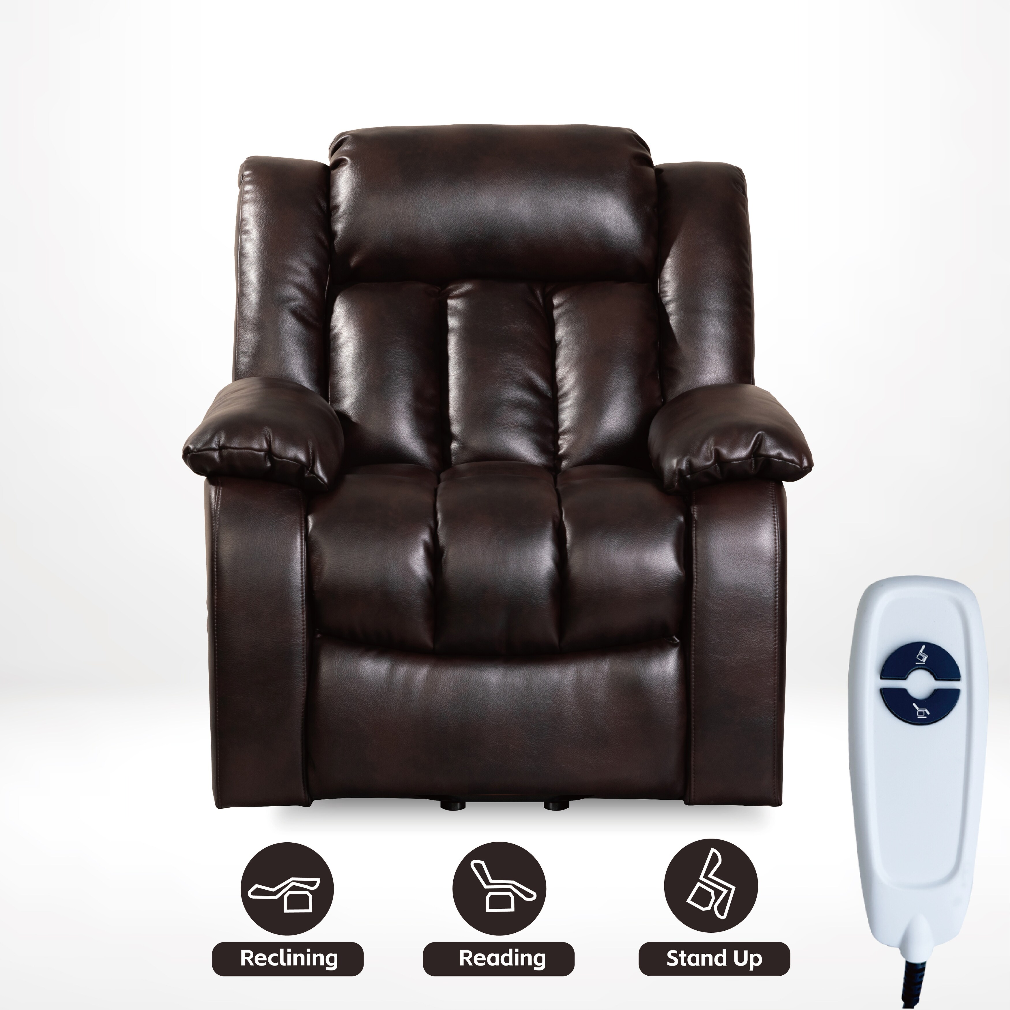 Lift Assist Motion Recliner Electric Power Sofa Chair for Elderly Solid Structure Recliner with Side Pocket and USB Port