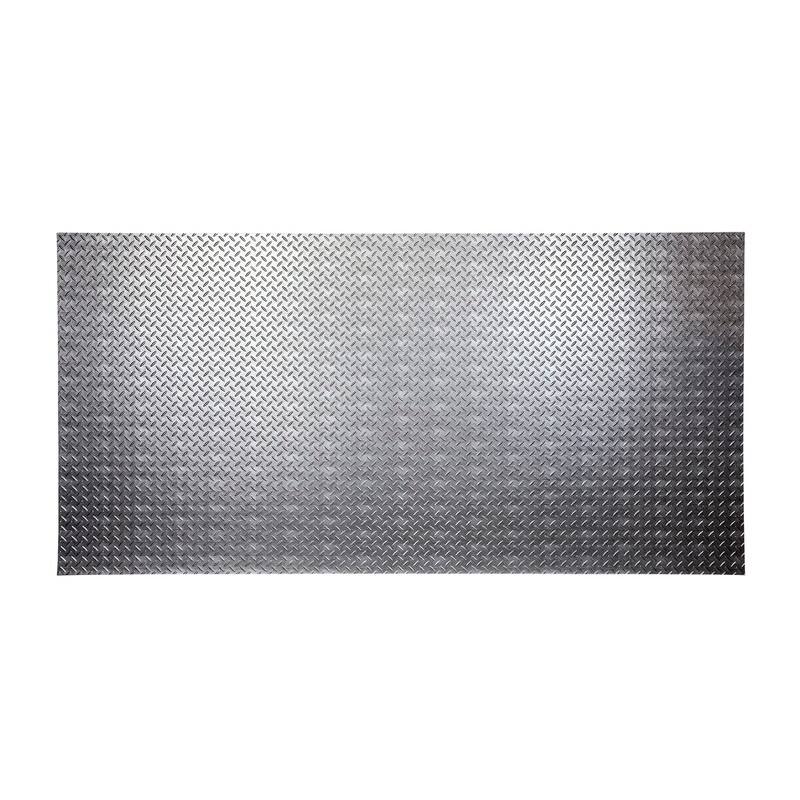 FASÄDE Diamond Plate 4-foot x 8-foot PVC Wall Panel in Crosshatch Silver - 4 x 8