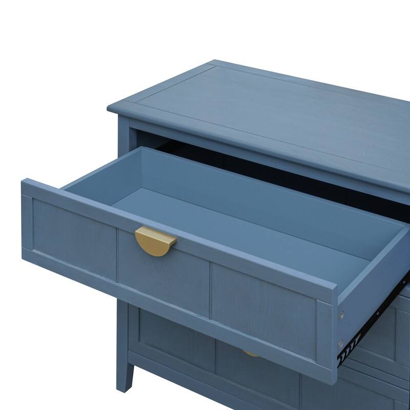 3 Drawer Cabinet, American Furniture,Suitable for bedroom, living room, study ,Blue