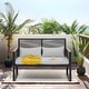 preview thumbnail 7 of 16, Patio Wicker Loveseat with Cushions Black/Grey