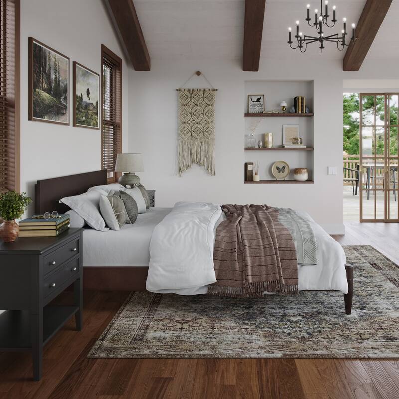 Aria Solid Wood Modern Low Profile Platform Bed