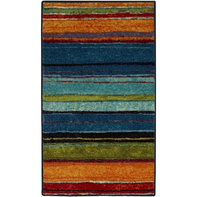The Curated Nomad Sultan Multicolor Striped Boho Area Rug