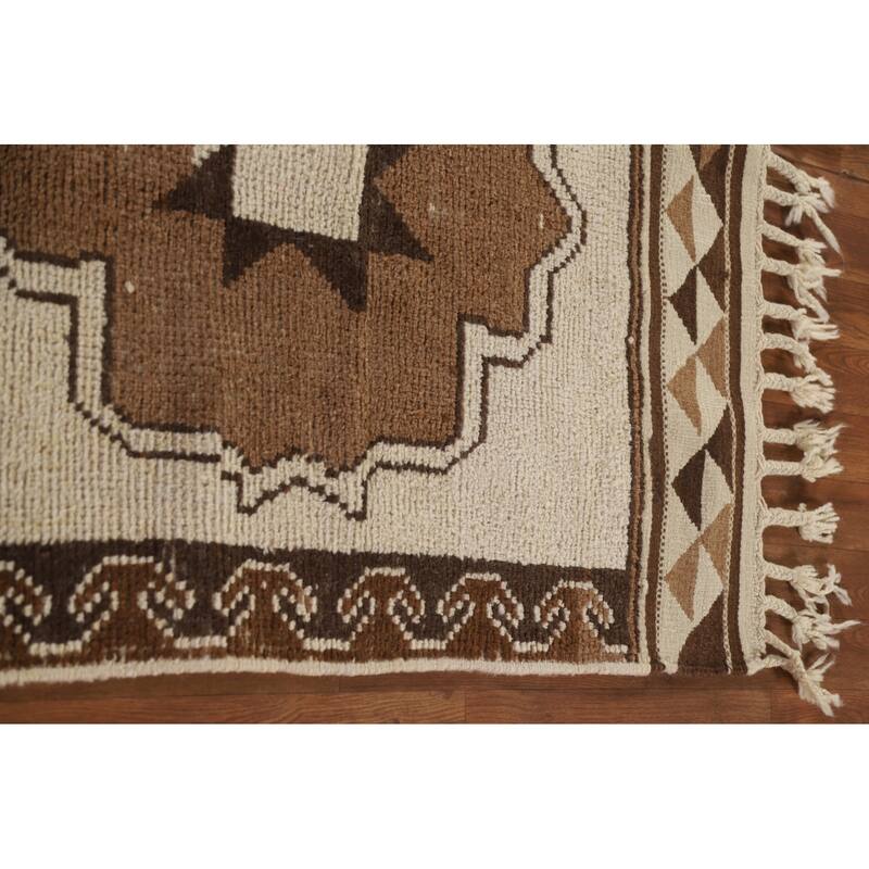 Beige Anatolian Runner Rug Hand-knotted Wool Carpet - 3'2"x 11'10"