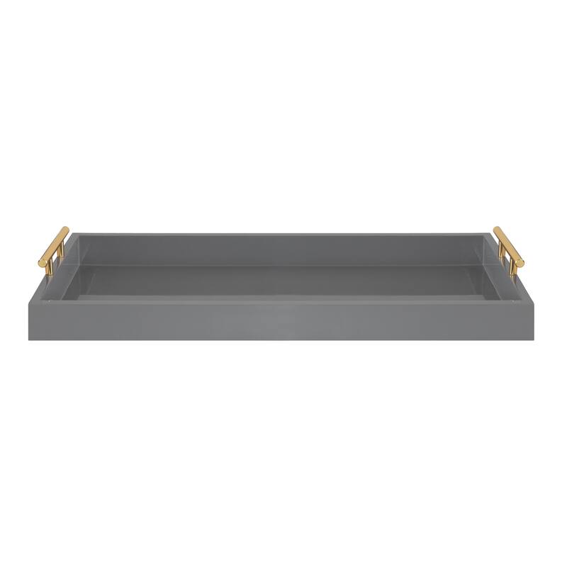 Kate and Laurel Lipton Narrow Rectangle Wood Accent Tray - 10x24