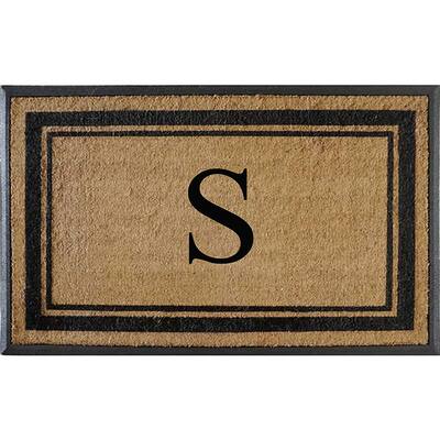 A1HC Markham Border Natural Flocked Rubber Large Doormat 30"x48"