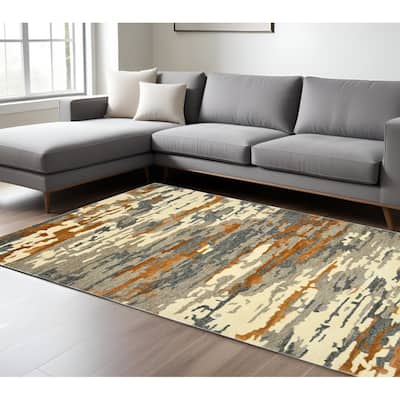 HomeRoots Abstract Transitional Rectangle Area Rug