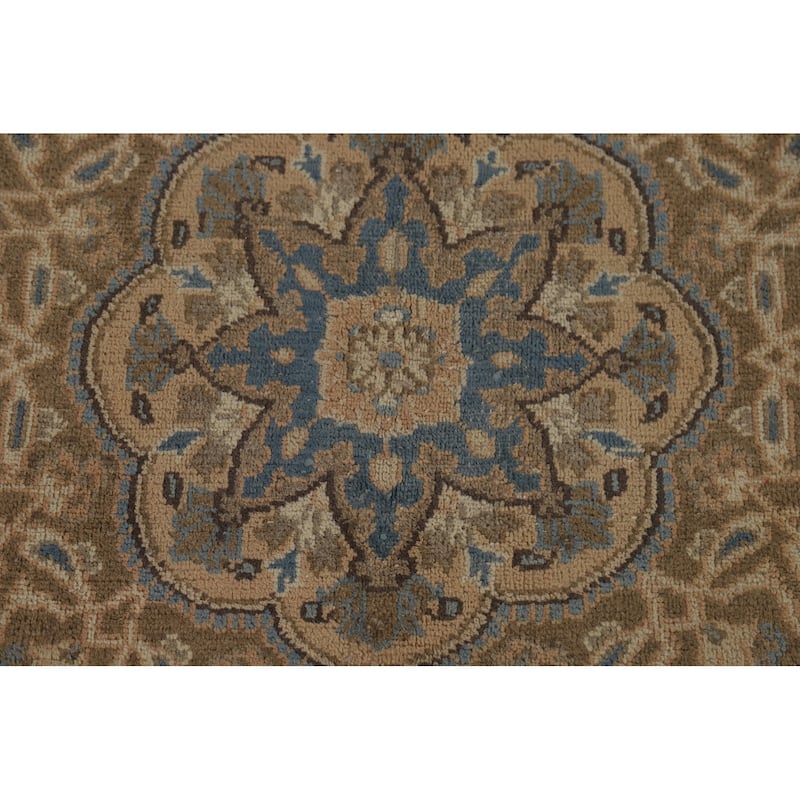 Traditional Mashad Persian Vintage Area Rug Handmade Wool Carpet - 6'2" x 9'3"