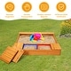 preview thumbnail 4 of 9, Costway Kids Cedar Sandbox w/ Storage Boxes & Bench Seats Children