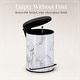 preview thumbnail 8 of 8, Carrara Noir 2 Piece Bathroom Set, Trash Can 3 Liter and Slim Toilet Brush Holder, Black and White Marble, Matte Accents