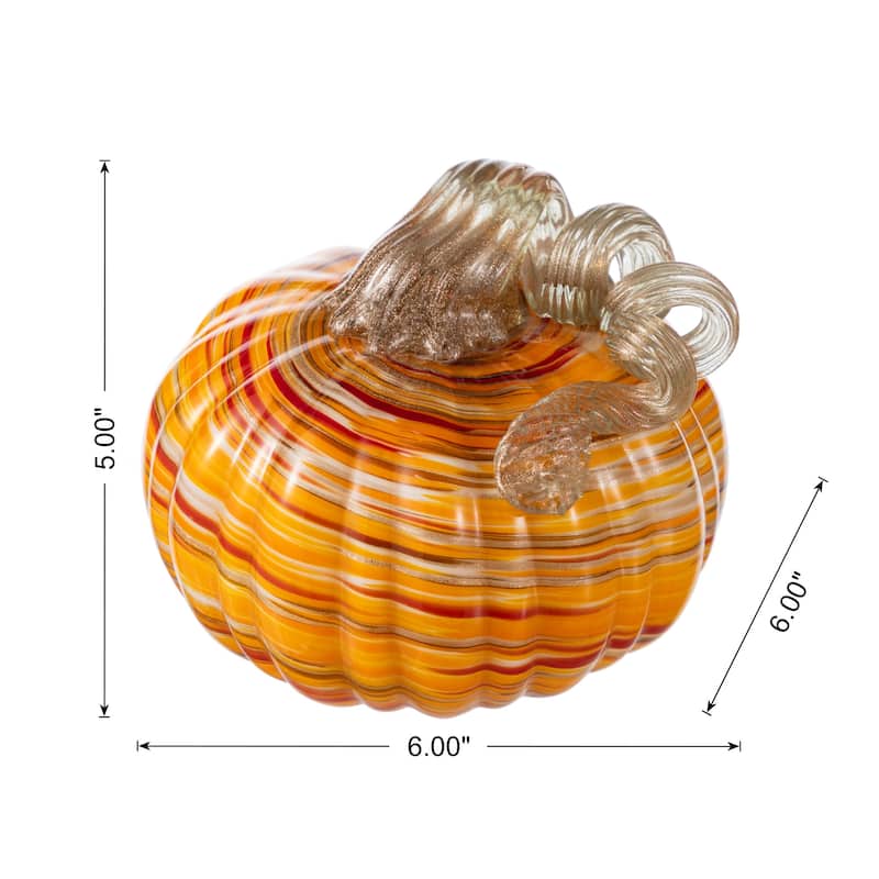 Glitzhome Fall Harvest Glass Pumpkin & Gourd Decor Halloween Thanksgiving Centerpiece (Set of 2/Set of 3)