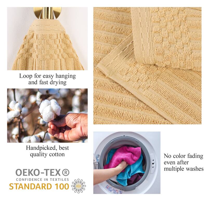 Superior Soho Ribbed Cotton Hand Towel Set of 4