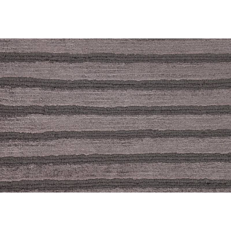 All-Over Striped Nepalese Oriental Area Rug Handmade Wool Carpet - 8'1" x 9'8"