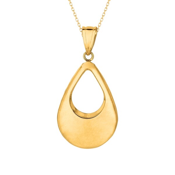 Mcs Jewelry Inc 14 KARAT YELLOW GOLD OVAL TEARDROP PENDANT NECKLACE (18 INCHES)