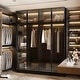 preview thumbnail 6 of 18, 59.1"W Glass Door Wardrobe: Illuminated Interiors Closet Arimore Large
