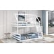 preview thumbnail 6 of 18, Distinctive Twin over Full House Bunk Kids Bed with Ladder,Roof