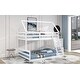 preview thumbnail 6 of 33, House Shape Twin over Full Wood Bunk Bed with Slide and Ladder, White