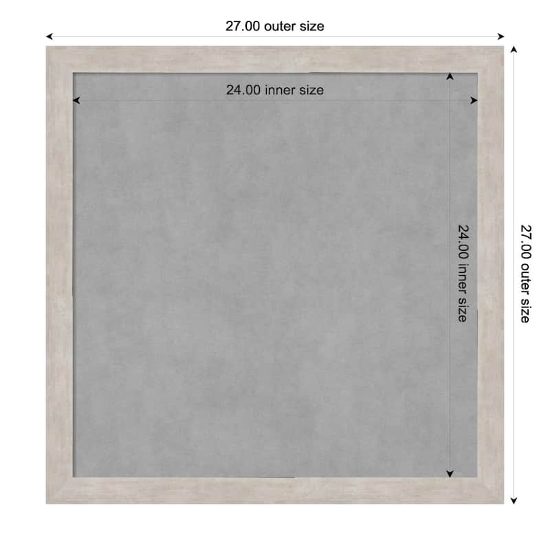 Amanti Art Marred Silver Framed Magnetic Board - Board Size 24x24