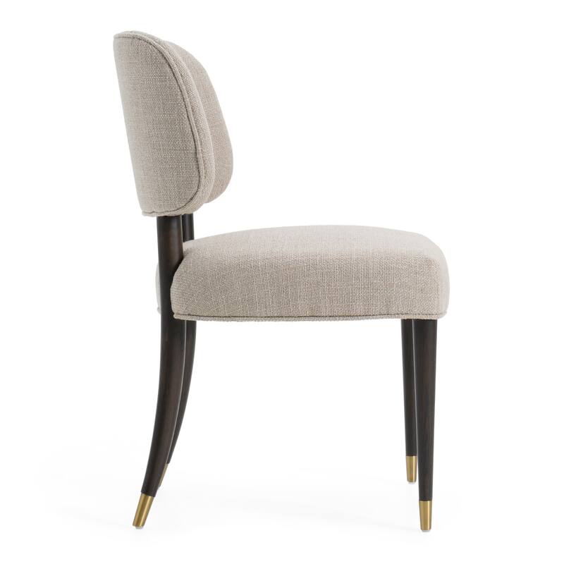 Modrest Kathy Modern Beige Fabric & Oak Dining Side Chair (Set of 2)