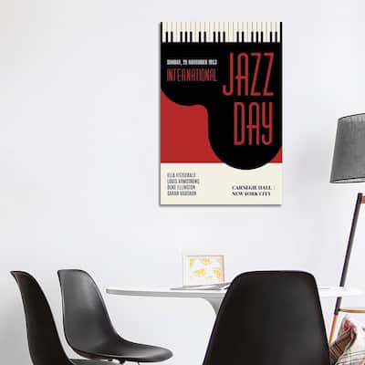 iCanvas "Jazzy Days - Dark Red" by Kubistika Canvas Print