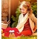 preview thumbnail 6 of 4, DolliBu Large Googly Eyes Red Crab Stuffed Animal with Pumpkin Decor - 14 inches