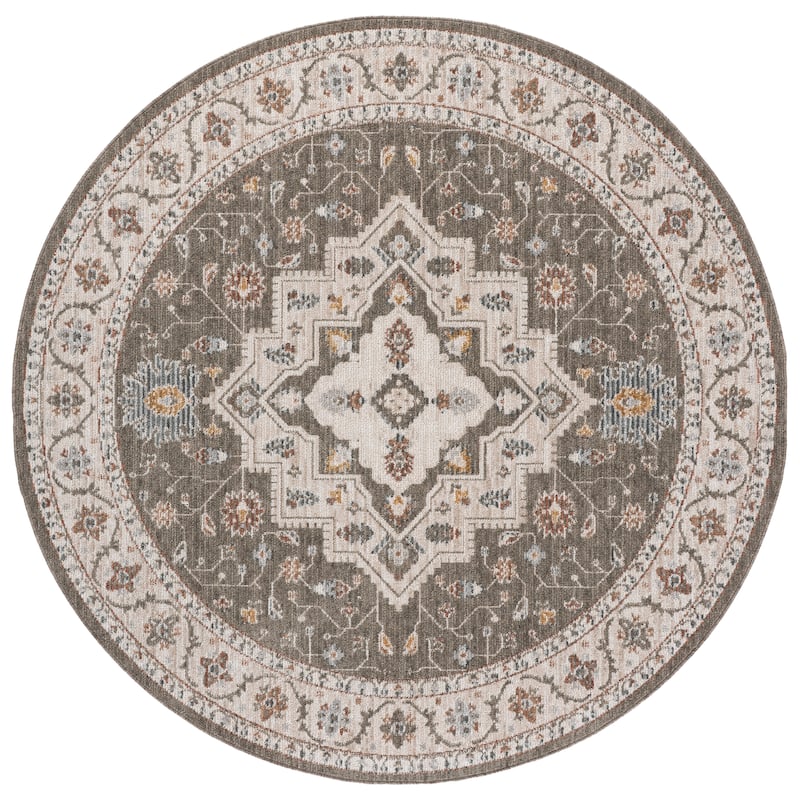 SAFAVIEH Vintage Rosewood Bedriye Rug - 6'3" Round - Green/Ivory