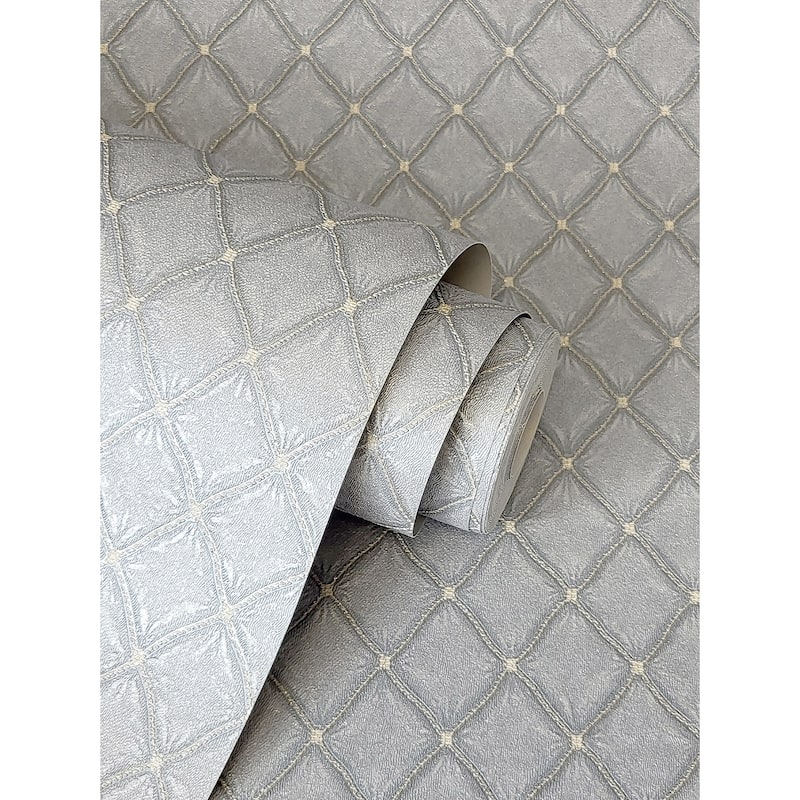 Fine Decor Santina Natural & Grey Trellis Wallpaper