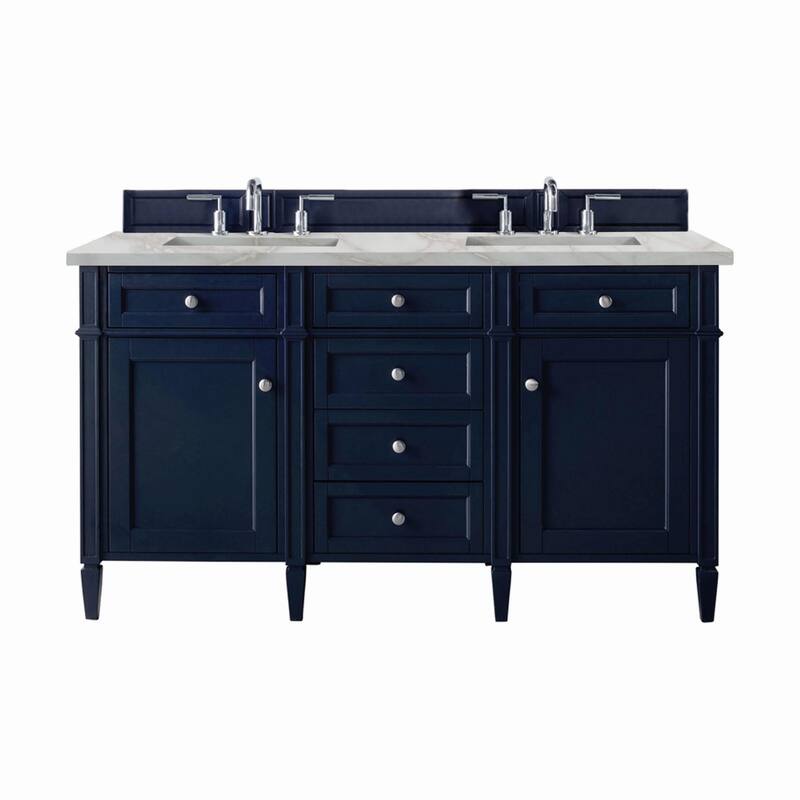 James Martin Vanities 650-V60D-3VSL Brittany 60" Double Basin Poplar - Victory Blue