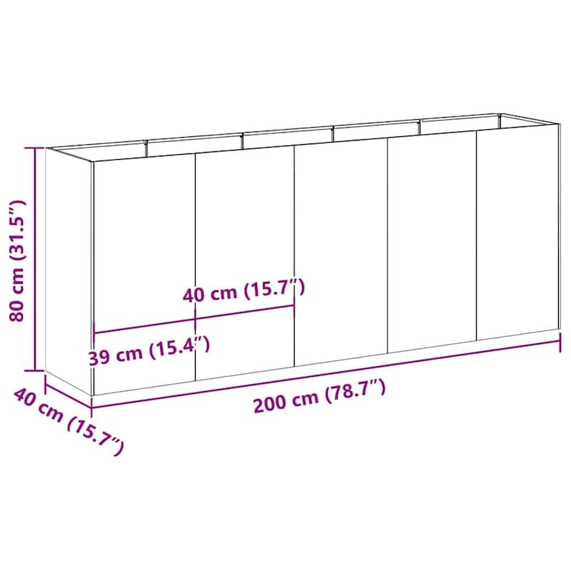 vidaXL Planter Raised Garden Bed Plant Flower Stand Rusty Weathering Steel
