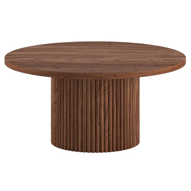 Rollan 32" Wide Round Fluted Coffee Table - 32" Wide