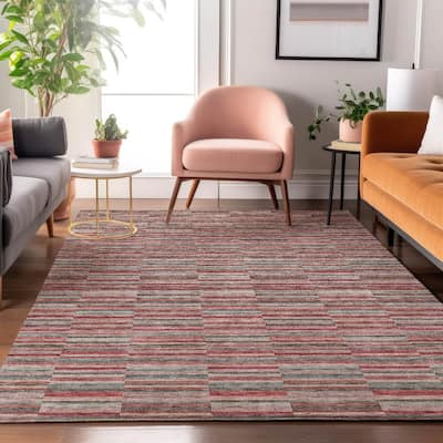 Premium Washable Super Soft Geo Stripe Mayfield Rug