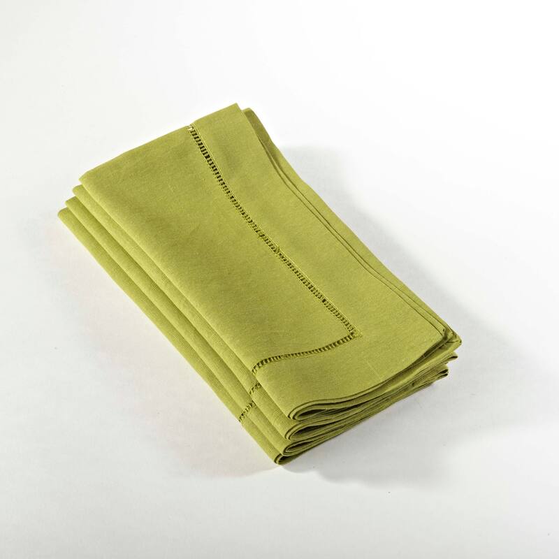 Hemstitched Linen Dinner Napkins (Set of 4)