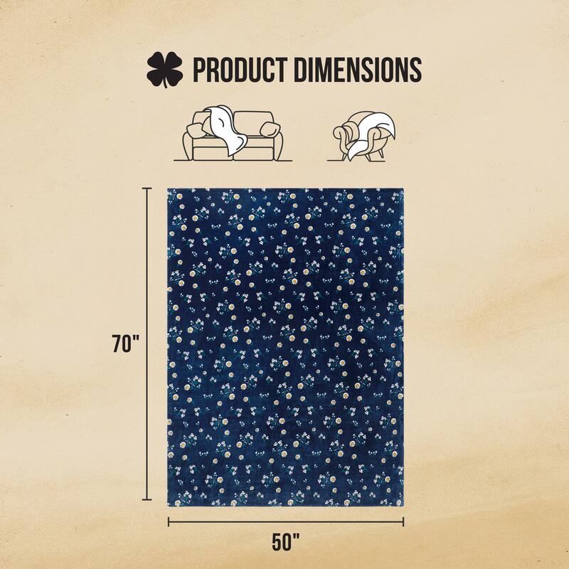 Lucky Brand Daisy Plush Throw Blanket
