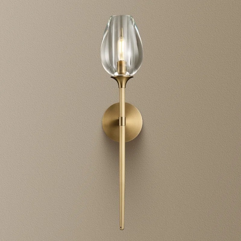 KAYLA Long tulip Wall Sconce - Gold