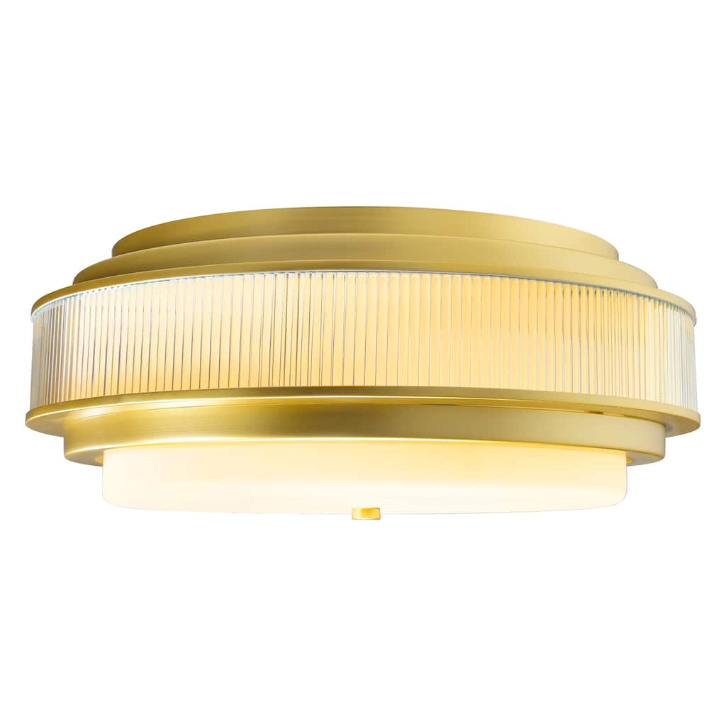 Valdivia 4 Light 18in Satin Gold Flush Mount - Satin Gold