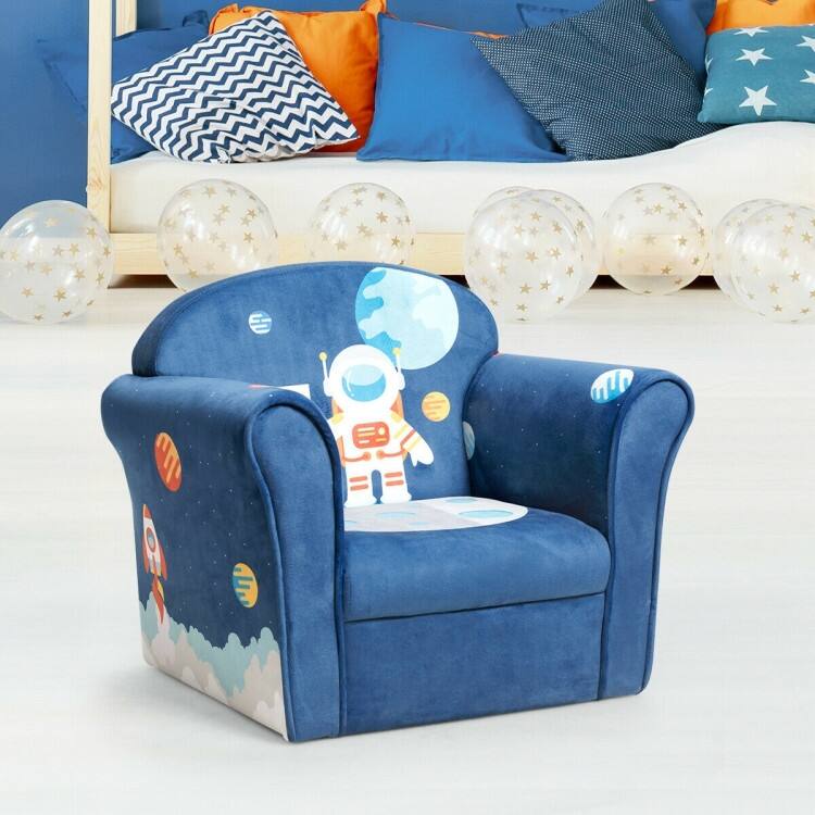 Kids Astronaut Armrest Upholstered Couch - 20" x 15" x 17" (L x W x H)